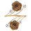 Embrasses de rideaux dorées, roses et perles – Paire 2