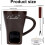 Ceramic fondue cup with fork and candle set 2