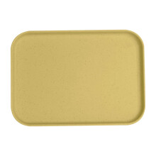 Plateau de service en plastique imitation bois avec rebord surélevé pour aliments et boissons