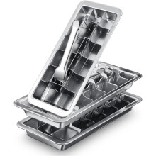 1/2 Pack Stainless Steel 18-Slot Ice Cube Tray, Food-Grade, Dishwasher Safe, Easy-Release Lever, Compatible with Home Bars & Kitchens
