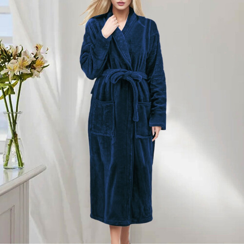 Γυναικεία μακριά μπουρνούζι Plus Size, άνετη πετσέτα ντους κιμονό, 3 χειμερινή ρόμπα,