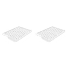 Mini bacs à glaçons (lot de 2) - 15 x 23 cm - Petits bacs à glaçons ronds en forme de petits cailloux, parfaits pour le congélateur, les