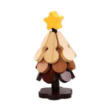 Houten stapelbare onderzetters set, hittebestendig, 4-delig