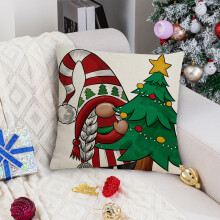 Cojín de gnomo navideño rojo de 45 cm (18 pulgadas) para decoración festiva del hogar