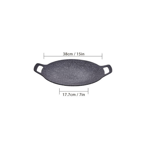Non-Stick Grill Pan Portable Korean Griddle 12-inch