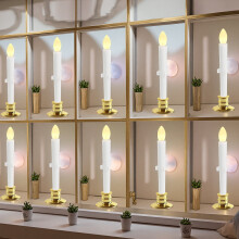 LED-liekittömiä kartiokynttiloita ajastimella ja imukupeilla10