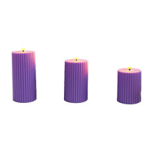 Lot de 3 bougies lumineuses LED de Noël, sans flamme et fonctionnant sur piles, pour la décoration des fêtes.