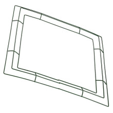 Estrutura de arame metálico verde para pendurar abajures e arranjos florais festivos.