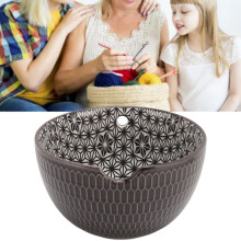 Ceramic Yarn Bowl for Crocheting, Elegant Black, Home Decor