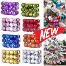Qocolhg 24Pcs Small Shatterproof Christmas Balls, Gold Glitter Ornaments for Mini Tree – Compatible with Farmhouse & Holiday Decor