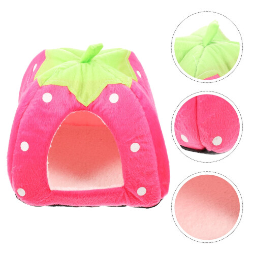 Roze stoffen hamstertent 26x26x28cm