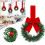 Mini Artificial Christmas Wreath with Red Berries and Gold 1