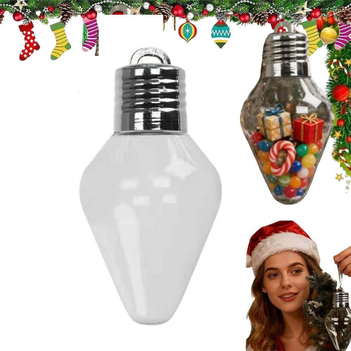 Christmas Bulb Gift Jar, Clear Plastic, 1 pc