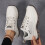 Breathable Knit Low Top Sneakers White Size 38 6