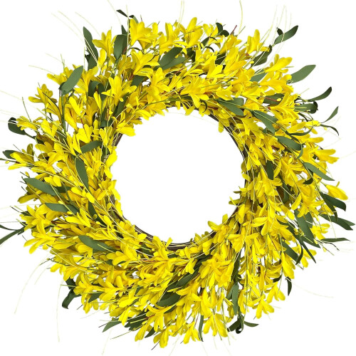 Gul Forsythia dørkrans 22 tommer