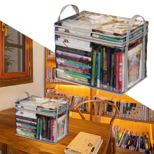 Organisateurs de livres transparents, sacs de rangement pour déménagement avec poignées renforcées, grand conteneur de rangement pour