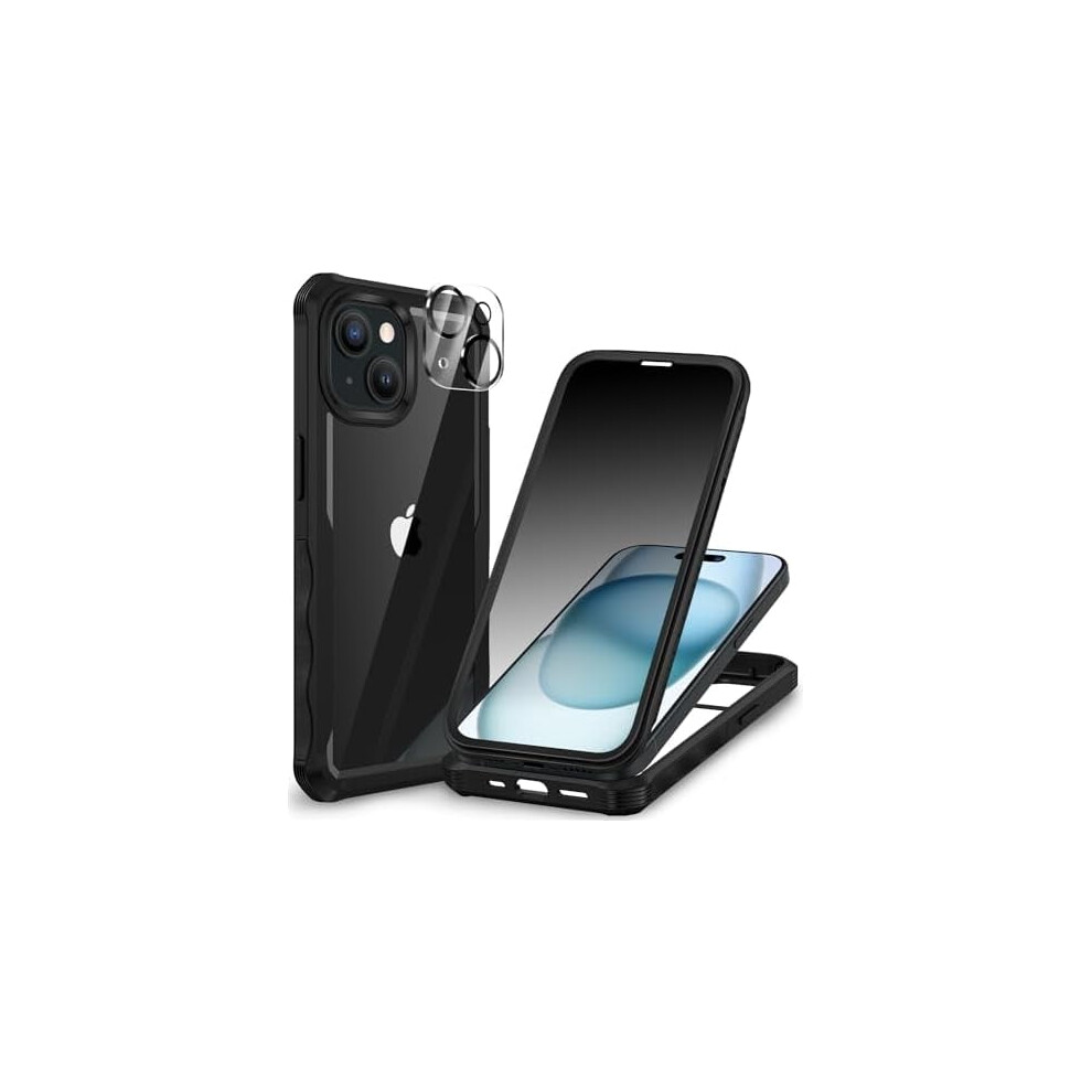 Iphone 15 Case Â Privacy Cover With Anti-Peep Glass, Lens Protection & Shockproof Double Bumper Â Black 9555307496021