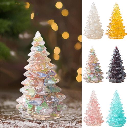 Crystal Christmas Ornament Resin Mini Tree Yellow