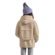 Kids Hooded Sweatshirt with Pocket & Zipper Back Bag – Soft Casual Pullover, Cute Fashion Design for School & Travel