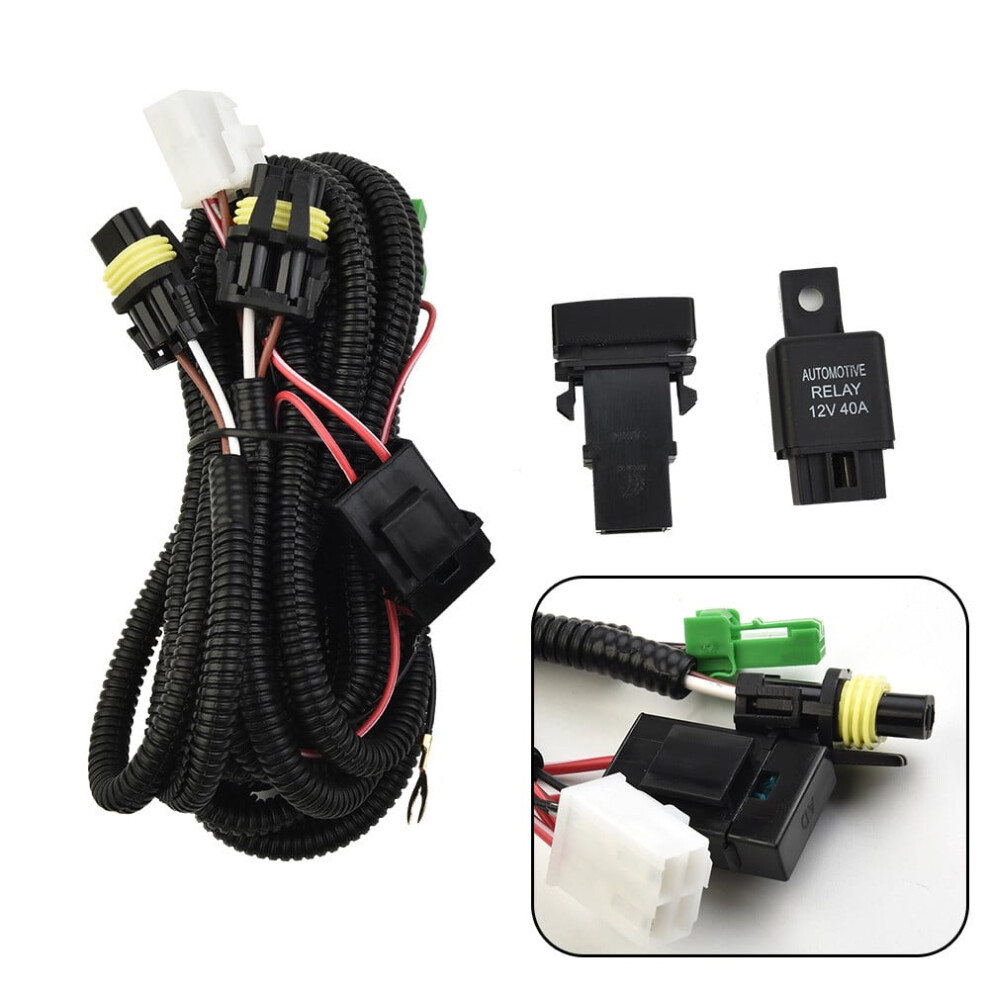 H11 Fog Wiring Harness Socket With Led Indicator Switch + Automotive Relay Light 9027700995734