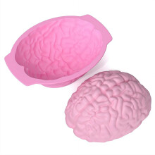 Halloween Silicone Cake Mold, 3D Realistic Human Brain Shape Cake Mold for Fondant Candy Chocolate Jelly Pudding, Halloween Party Props