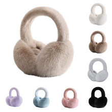 Women's Plush Earmuffs, Winter Ear Warmers for Outdoor Sports, Skiing, Christmas Gift for Her Khaki A