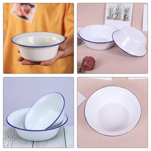 Large Enamel Basin Enamelware Bowls for and in Kitchen 1Pcs 1