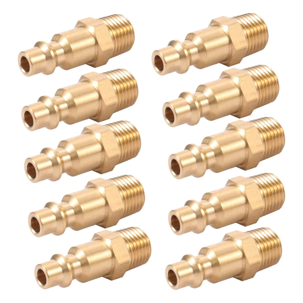 10 Pcs Air Compressor Fitting 1/4Inch Quick-Connect Air Hose Fitting Male Air Coupler And Plug Air Tool Fitting 9422877356775