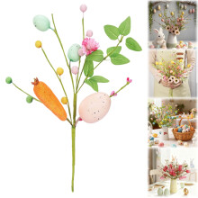 Flori artificiale colorate în formă de ou de Paște pentru vază, șemineu și raft – Decor de primăvară pentru casă, compatibile cu temele de