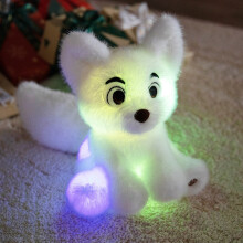 Kolorowa, świecąca dioda LED, pluszowa lalka z małym lisem. Wymaga 1 baterii AA. Lampka nocna 8*10 cali. Pluszowe zwierzęta. Zabawki dla