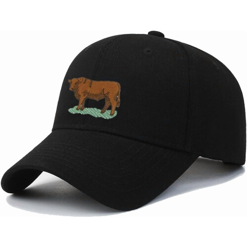 Boné de beisebol bordado Western Bull marrom Red Angus