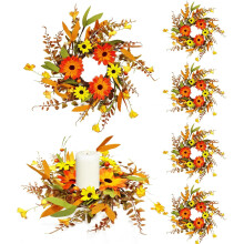 Herbst-Gänseblümchen-Kerzenringe, 7,6 cm, 6er-Pack