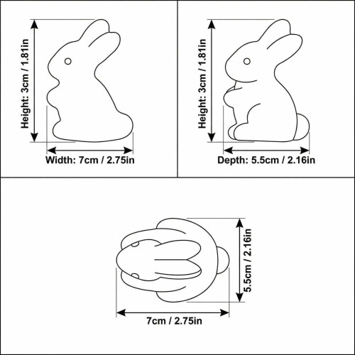 Schaumstoff-Hasenfiguren mit Blumendekor – 6er-Set 2