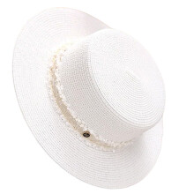 Cappello da sole in paglia intrecciata a mano, traspirante, stile Panama