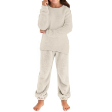 Girls Pajamas Fuzzy Trendy Christmas Outfits Pullover Sweatshirt and Jogger Pants Winter Matching Sweater Sets