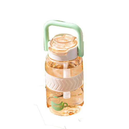 Große, hitzebeständige Wasserflasche mit Strohhalm – 1,5 l