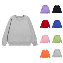 Kids Child Toddler Baby Boys Girls Solid Patchwork Long Sleeve Cotton Sweatshirt Pullover Tops Blouse Outfits Clothes