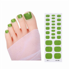 Tiras de esmalte de uñas de los pies, color sólido, gel semicurado, 24 unidades