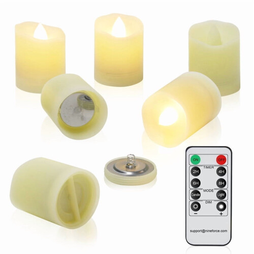 Conjunto de 6 velas de LED sem chama, brancas ou branco quente. 1