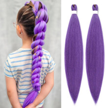 Cabello para trenzar preestirado morado de 26 pulgadas, paquete de 2