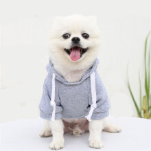 Sweat à capuche pour chien en polaire avec poche zippée, gris, taille XS