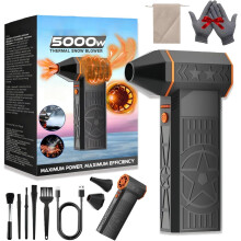 2026 Upgrade 5000W Thermal Snow Blower, Portable Hot Air Blower for Snow, Dust, Drying & Cleaning – Compatible with Brush*1 Set