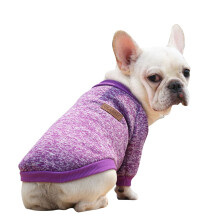 Lille Hundetrøje Kæledyr Hund Hvalp Klassisk Sweater Fleecetrøje Tøj Varm Sweater Vinter Kæledyrsartikler Lilla