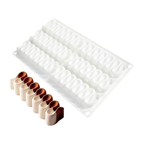 Molde de silicone ondulado longo para chocolate e bolo