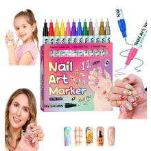 Kit de marqueurs pour nail art Magiart, résistant à l'eau, 12 couleurs, pointe fine 0,5 mm