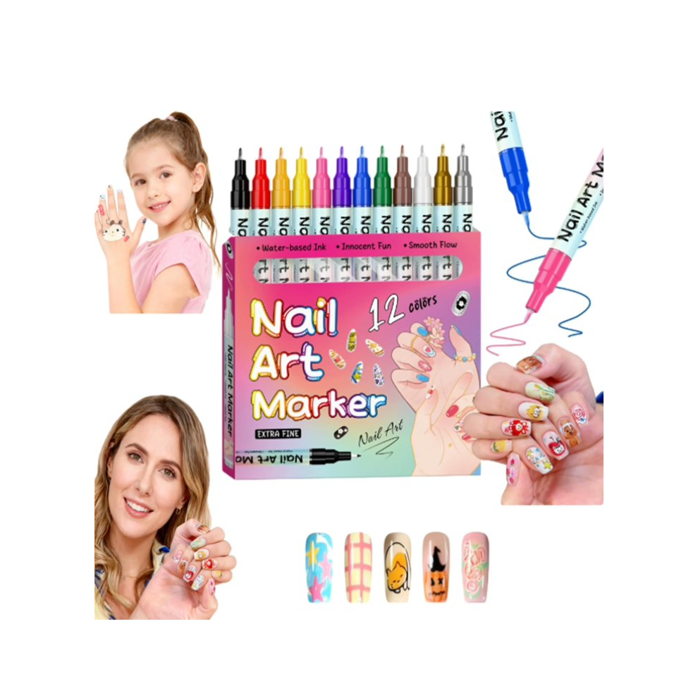 Magiart nail art marker set waterproof 12 colors 0.5mm fine