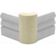 Base angolare in pino con bordo arrotondato 3/4" x 2-1/4" x 4"