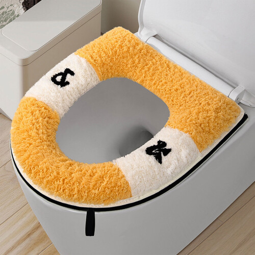 Housse de siège de toilette imperméable doublée en polaire avec fermeture éclair, 1