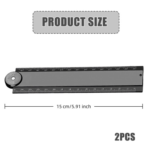 2Pcs Multipurpose Plastic Folding Ruler Drawing Ruler Geometry Measuring Tool For Engineering Drafting Technical Drawing 2
