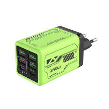 USB-C strømadapter 240W 6-port dobbelt PD QC